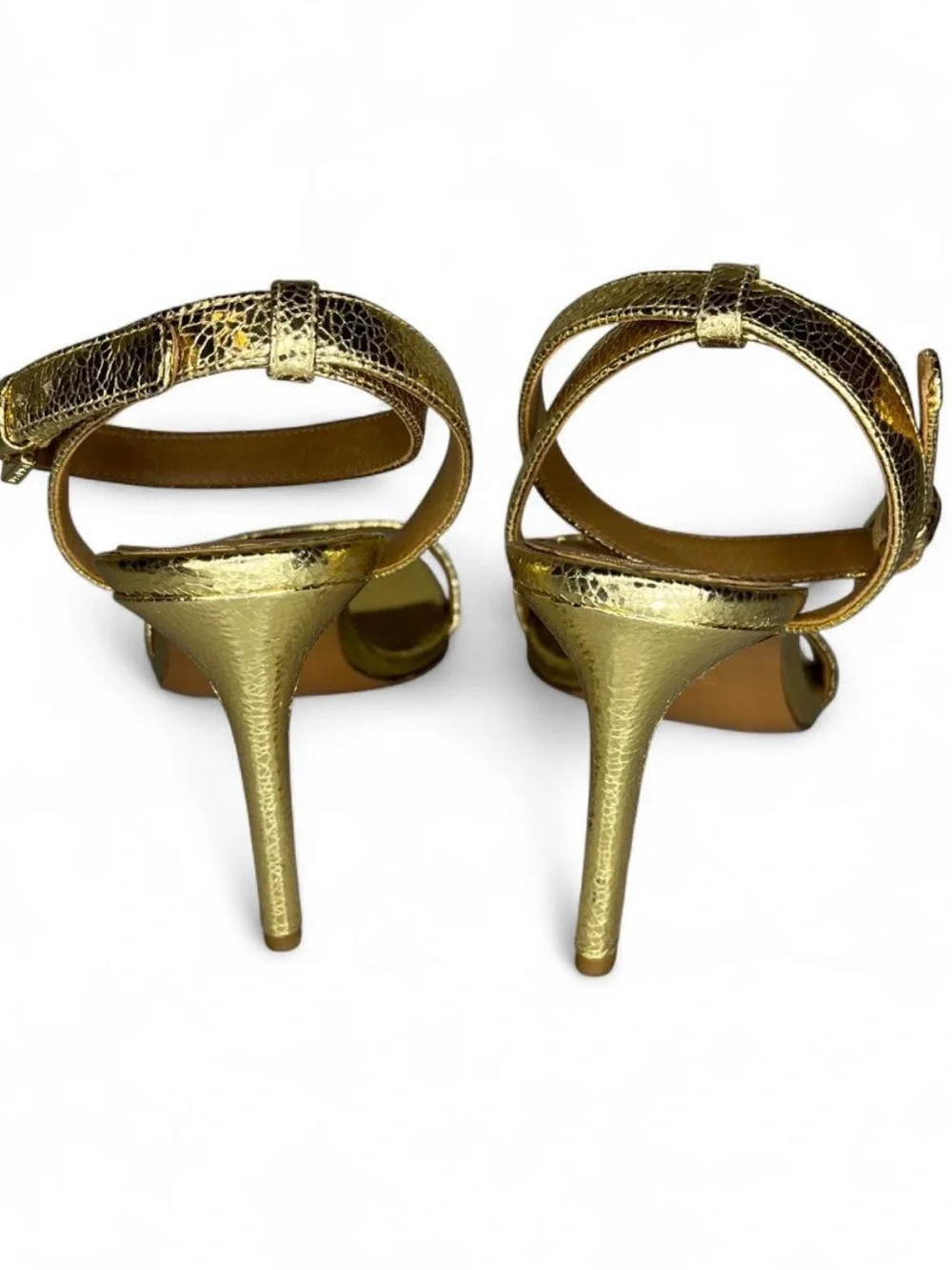 Tory Burch Gold Strap Sandals Elana 8 Women’s Gold Ankle Strap Heels